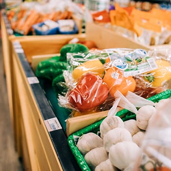 Vegetables in produce section